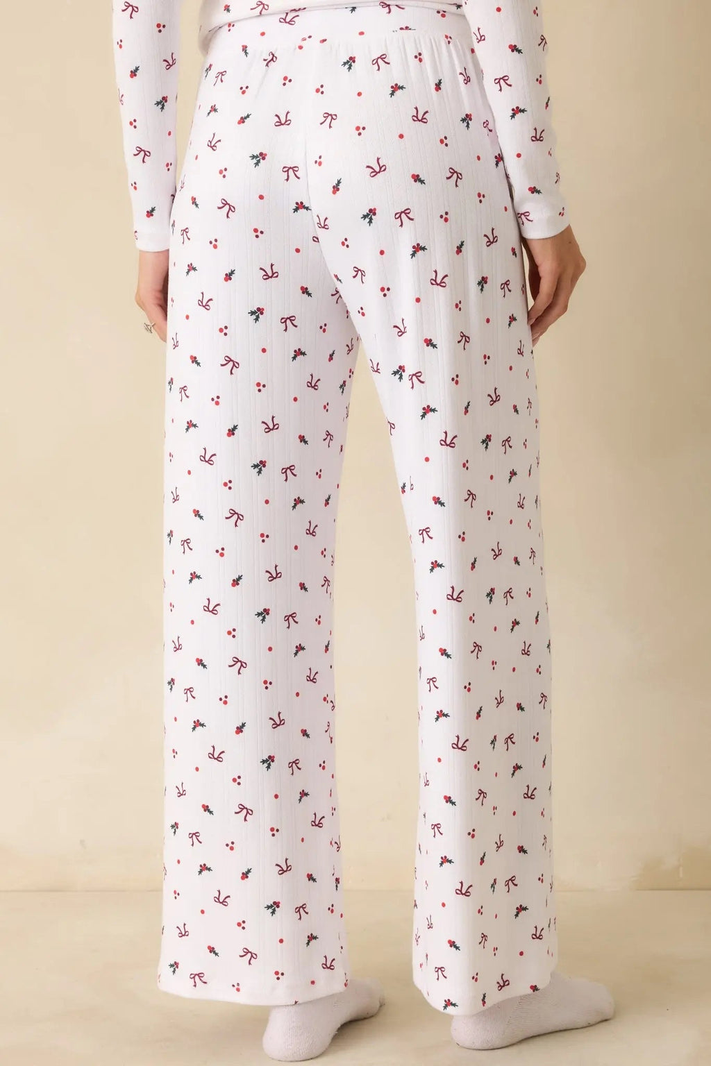 Women's Z Supply White Multi Luxe Holly Pointelle Pajama Pants | 95% Polyester & 5% Spandex 5