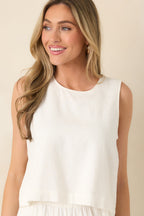 Women's Z Supply White Sloane Linen Tank | 55% Linen & 45% Rayon 1
