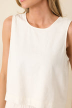 Women's Z Supply White Sloane Linen Tank | 55% Linen & 45% Rayon 2