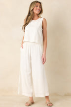Women's Z Supply White Sloane Linen Tank | 55% Linen & 45% Rayon 3