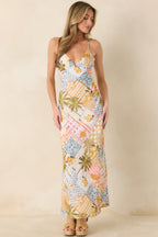Women's Zest Is Yet To Come Citrus Patchwork Slip Maxi Dress | 65% Cotton & 35% Polyester 3