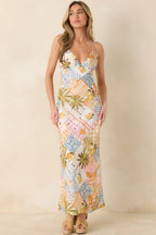 Women's Zest Is Yet To Come Citrus Patchwork Slip Maxi Dress | 65% Cotton & 35% Polyester 5
