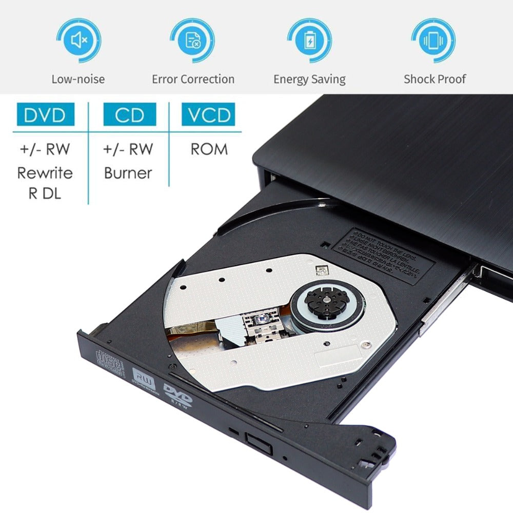 External CD/DVD Drive — USB 3.0 for Laptop