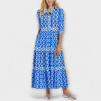 Chain-print midi dress detail