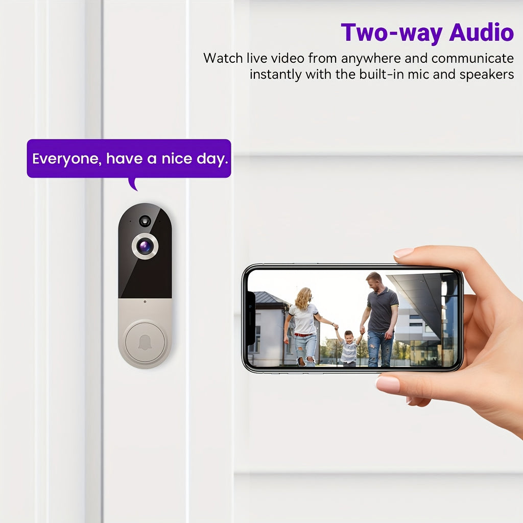 2K WiFi Video Doorbell — Wireless, Night Vision & Two-Way Talk