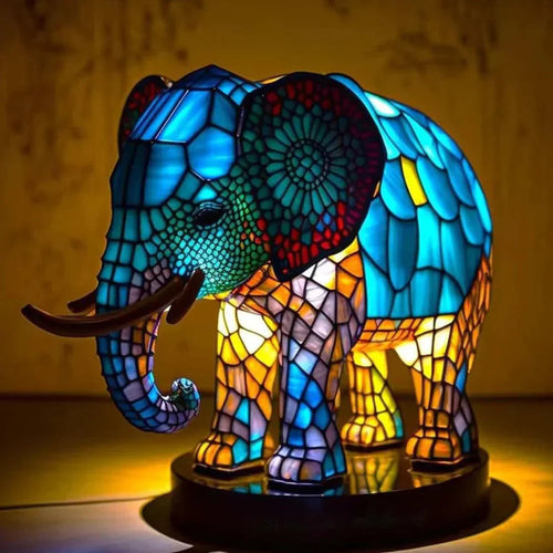 Artistic sculptural table lamp - Elephant design
