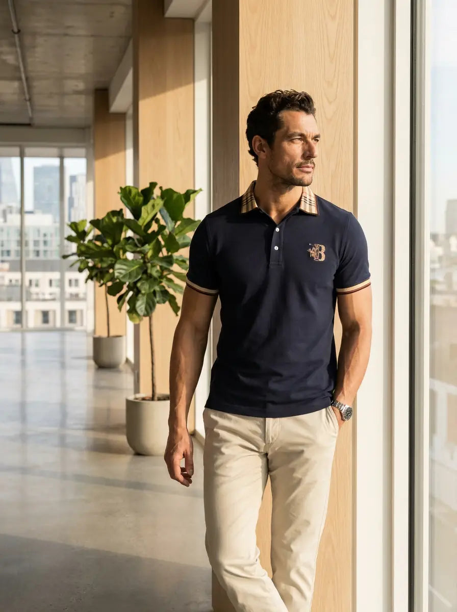 Male model in polo shirt
