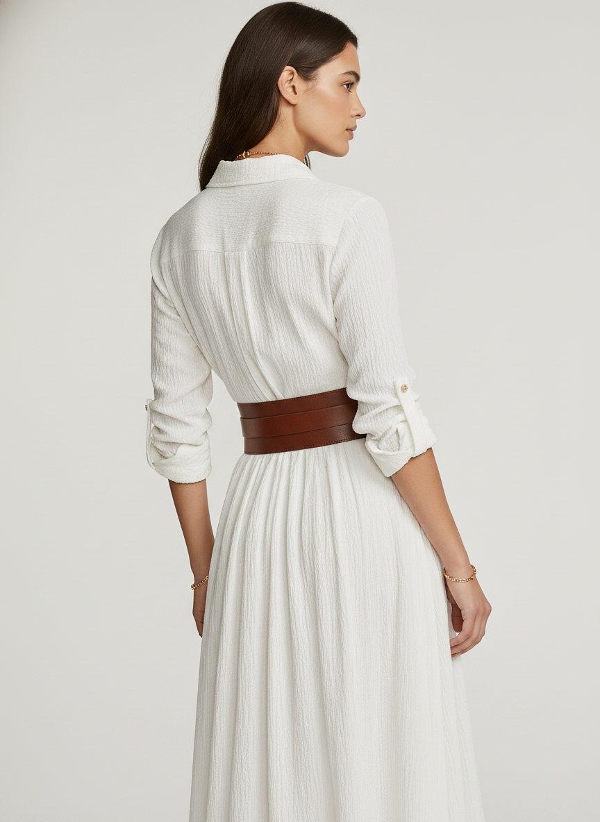 Bohemian Maxi Dress with Long Sleeves & High Front Split