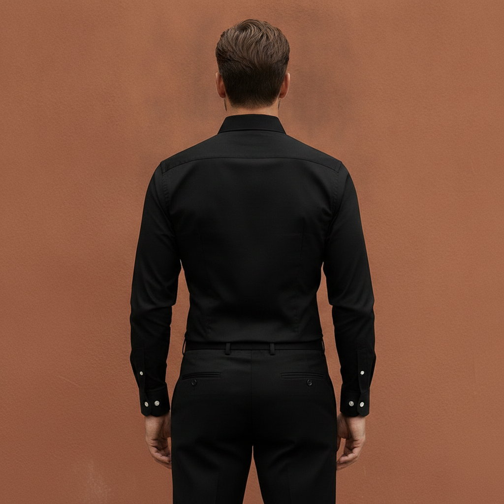 Men's Button-Up Shirt with Contrast Buttons