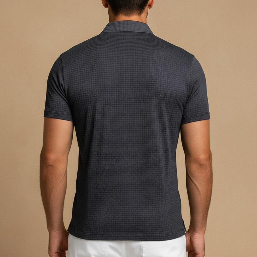 Lorenzo Vitali Textured Polo Shirt with Button Placket