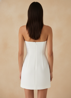 Women's White Strapless Mini Dress – Elegant Bodycon Party Dress