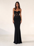 Women's Sexy Lace Neckline Slim Fit Dress – Elegant Bodycon Mini...