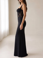 Women's Sexy Lace Neckline Slim Fit Dress – Elegant Bodycon Mini...