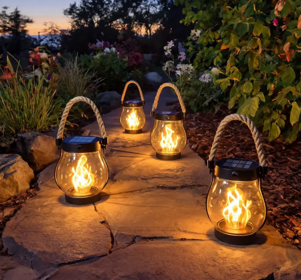 Solar flame torch light