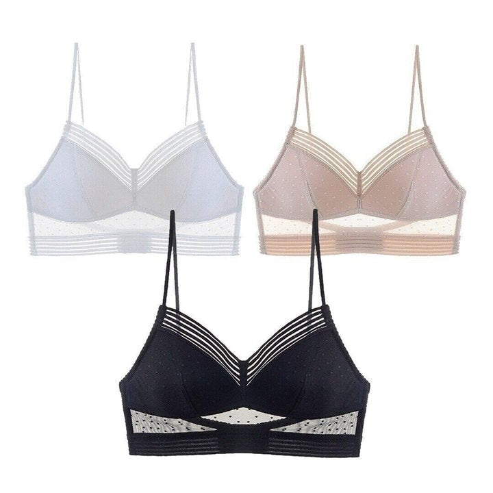 Lace bralette with deep V-neckline