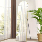 Arched Full-Length Mirror — Tall Oval Floor Mirror, Aluminum Frame