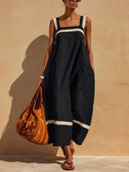 Model in sleeveless summer maxi dress