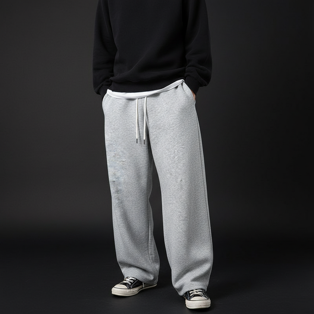 Men's oversized wide-leg streetwear sweatpants