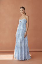 Floral Maxi Dress with Twist Front Design – Elegant Long Dress