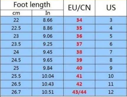 Size chart