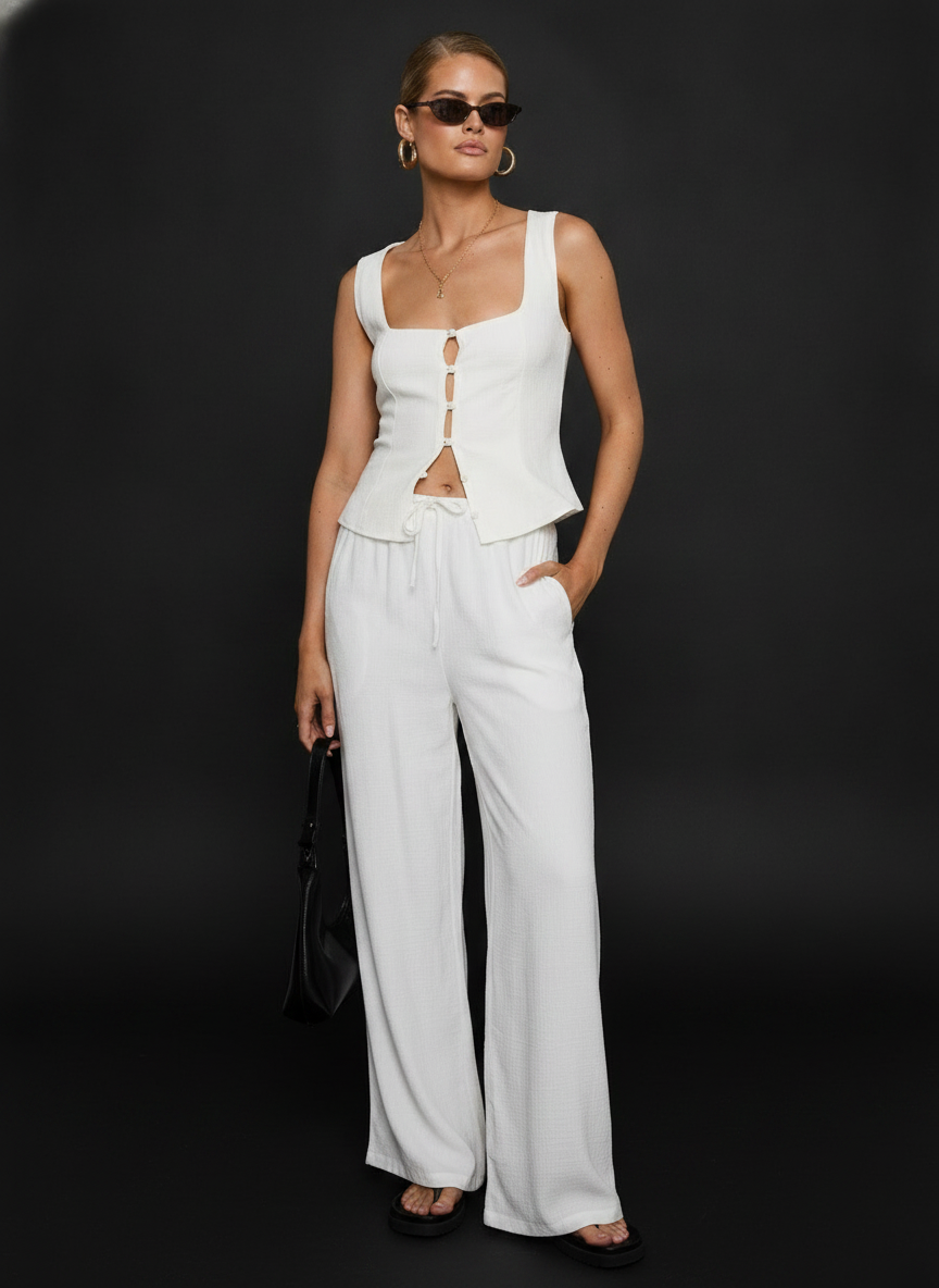 Parklea Linen Blend Pants White