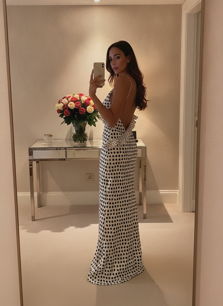 Polka Dot V-Neck A-LINE Dress