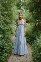 Floral Maxi Dress with Twist Front Design – Elegant Long Dress