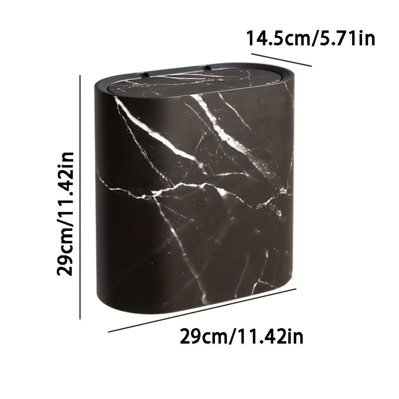 Marble-pattern trash can