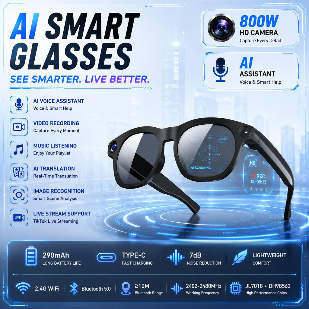 Smart camera glasses