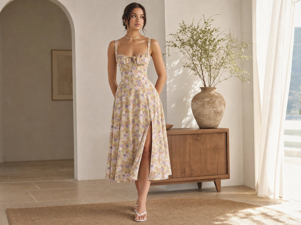 Women's Elegant Slip Dress – Summer Solid Color Spaghetti Strap...