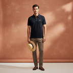 Lorenzo Vitali Textured Polo Shirt with Button Placket