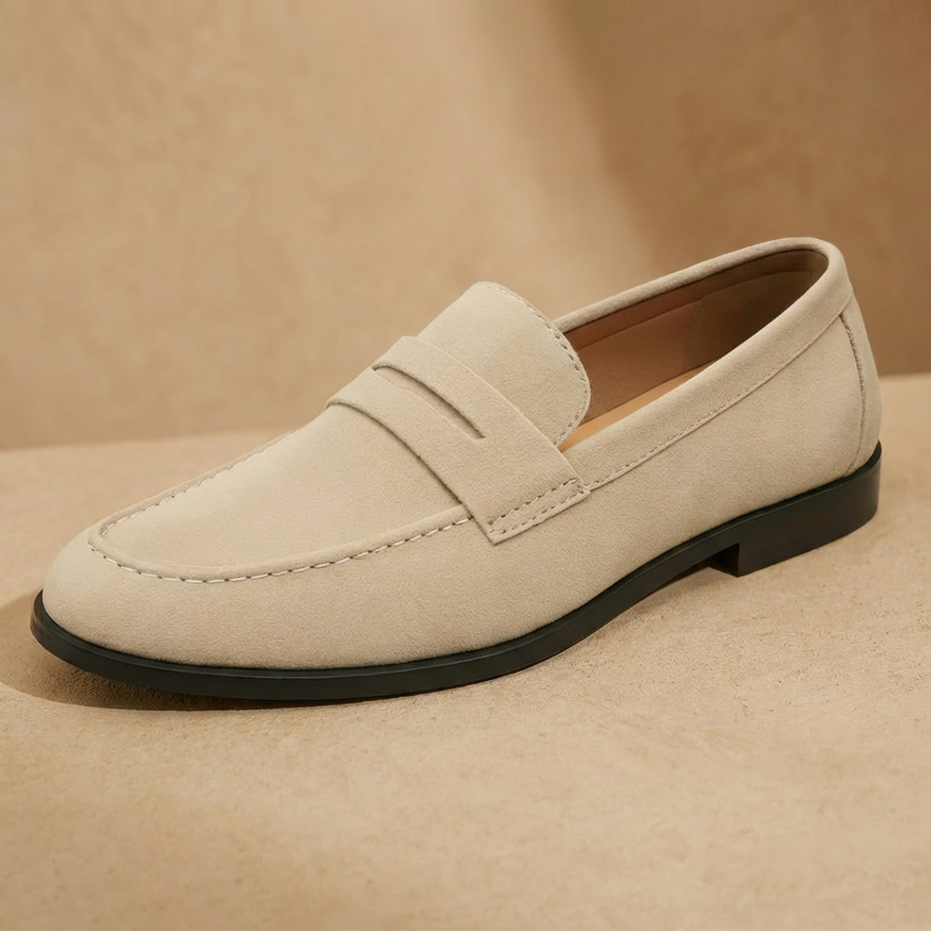 Men's suede penny loafers
