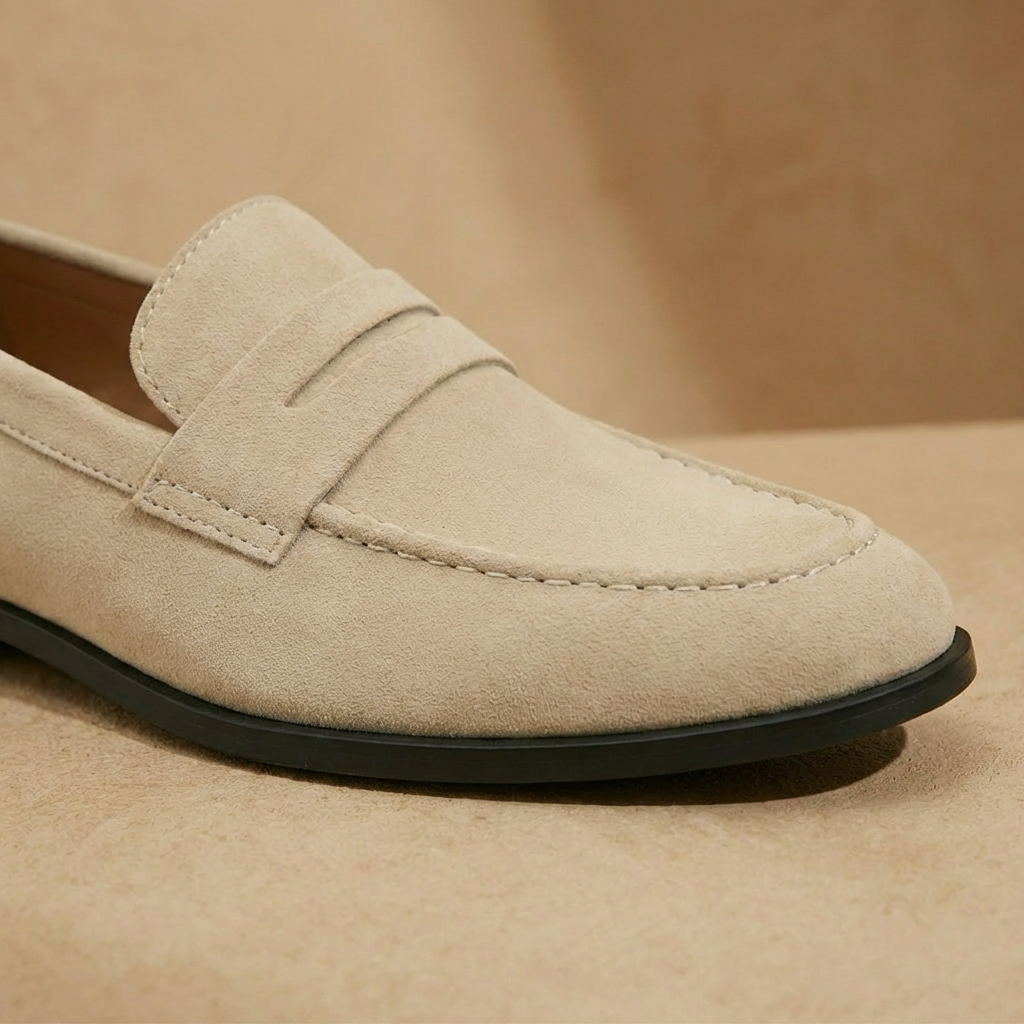 Men's suede penny loafers