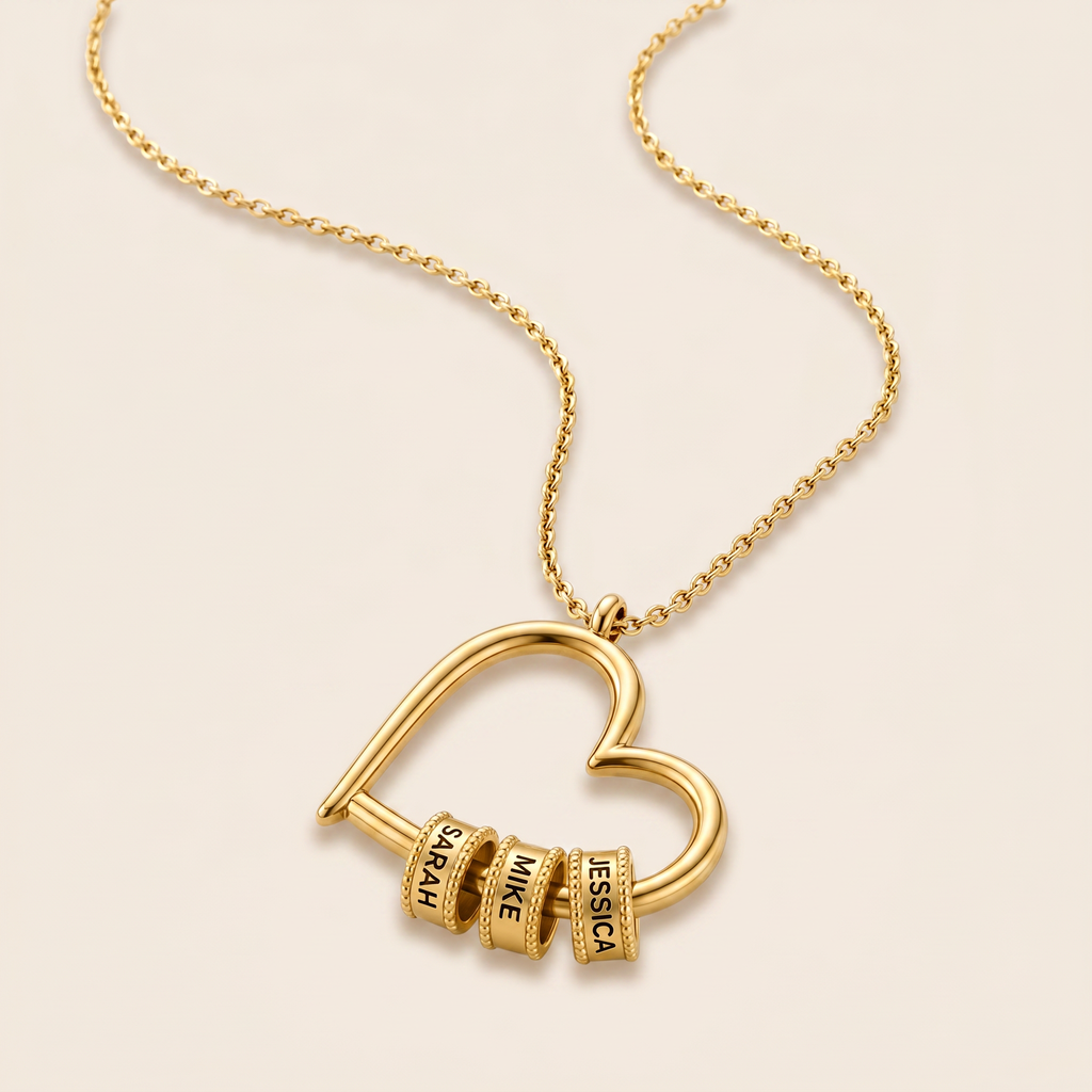 Personalized birthstone name necklace detail