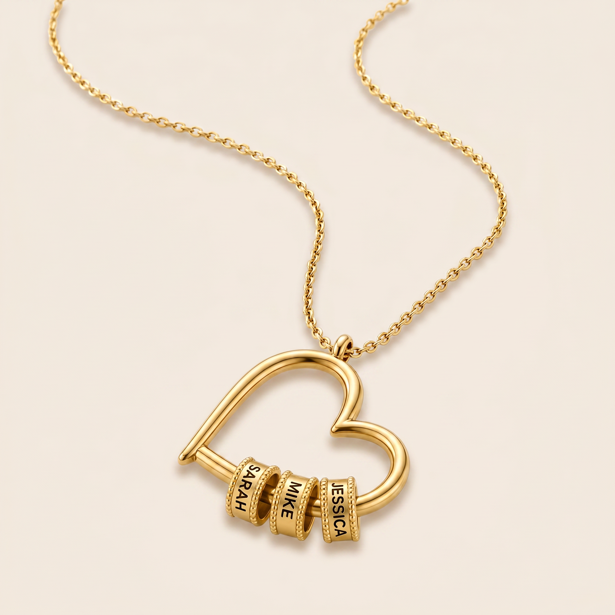 Personalized birthstone name necklace detail