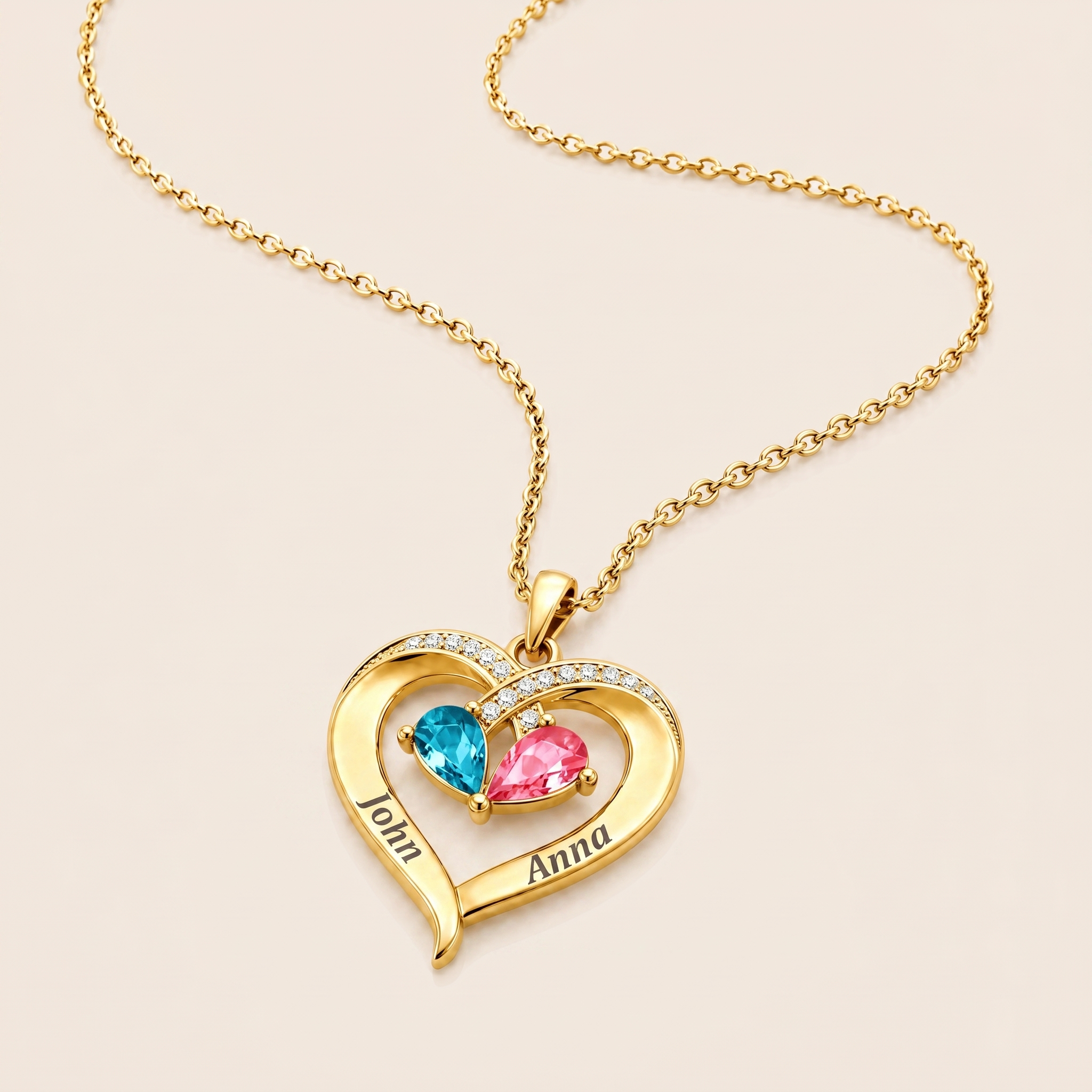 Birthstone heart necklace lifestyle