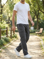 Man wearing cotton cargo pants