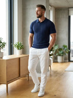 Male model in ice silk polo shirt