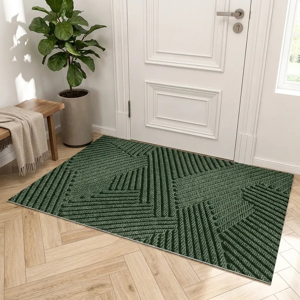 Non-slip door mat at doorway