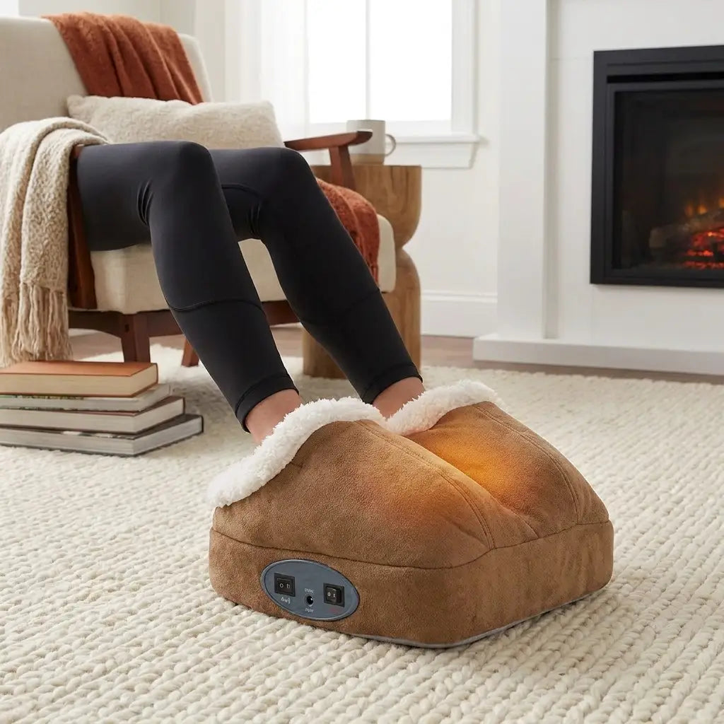 Heated foot massager in living room