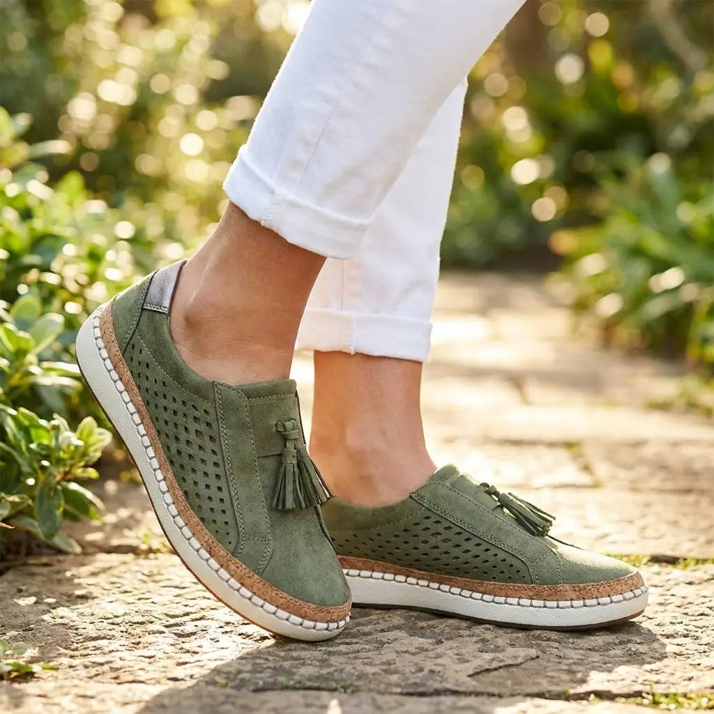 Cushioned comfort slip-on shoes lifestyle