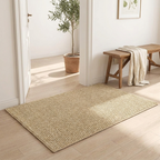 Absorbent non-slip door mat at a home entry doorway