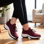 Women's cushioned comfort sneakers lifestyle photo