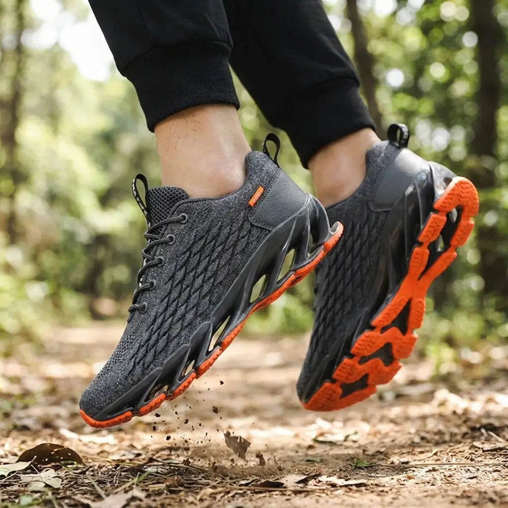 Knit running sneakers lifestyle hero