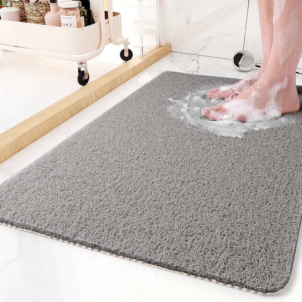 Grey non-slip shower mat