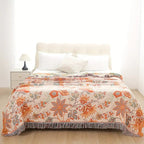 Floral tassel blanket