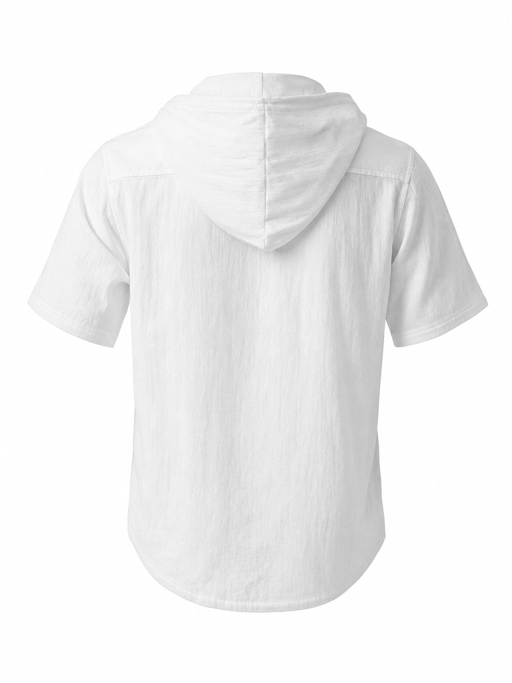 Men's Linen Hooded Short Sleeve Shirt – Loose Fit Lightweight...