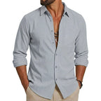 Gray slim-fit button-up shirt