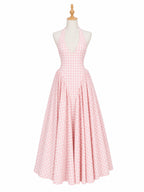 Women's Elegant French Style Pleated Maxi Dress – V-Neck Ruched...