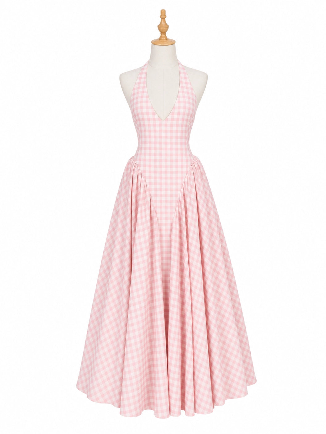 Women's Elegant French Style Pleated Maxi Dress – V-Neck Ruched...
